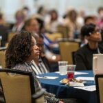 NCCHCA conference attendees register for Day 1 events while healthcare leaders, board members, sponsors, and rural health professionals gather for meetings, networking, and the Health Center Leader Reception at Sarah P. Duke Gardens in Durham, NC.