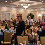NCCHCA conference attendees register for Day 1 events while healthcare leaders, board members, sponsors, and rural health professionals gather for meetings, networking, and the Health Center Leader Reception at Sarah P. Duke Gardens in Durham, NC.